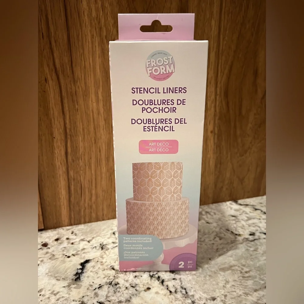 Frost Form Pink Art Deco Stencil Liners - 2 Piece